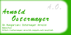 arnold ostermayer business card